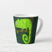 Tasse Latte Caméléon vert mignon (Angle droit)