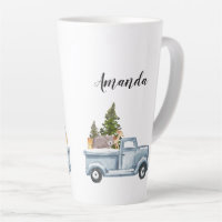 Camion de Noël avec pins et animaux de forêt