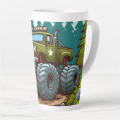 Tasse Latte Camion Monster Vert dans la forêt (Angle droit)