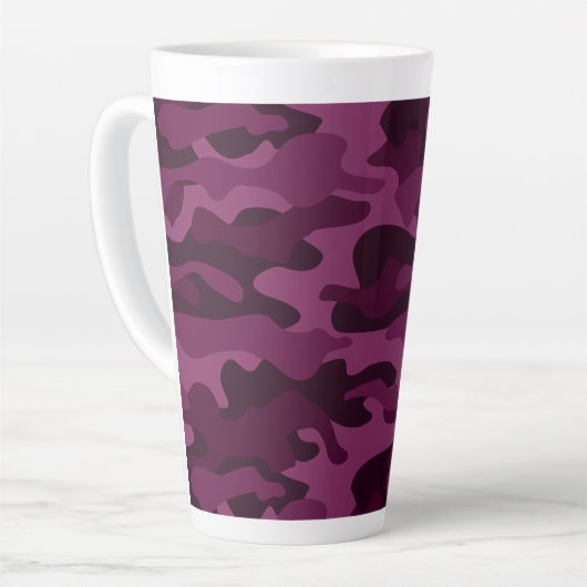 Tasse Latte Camo de couleur violette tyrienne (Angle gauche)
