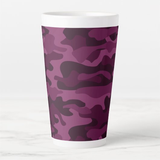 Tasse Latte Camo de couleur violette tyrienne (Devant)