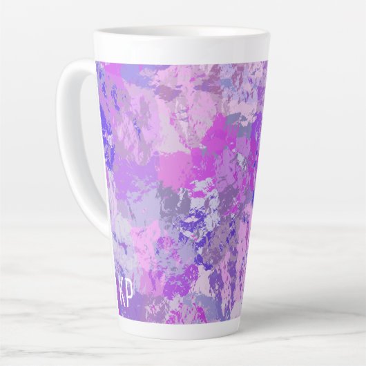 Tasse Latte Camo rose violet Abstrait (Angle gauche)