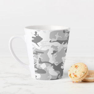 Tasse Latte Camouflage gris neige d'hiver, Militaire, Armée