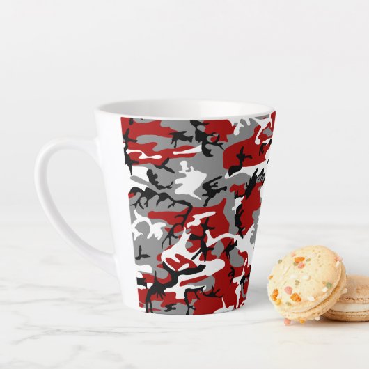 Tasse Latte Camouflage rouge et gris, Militaire, Armée (En situation)