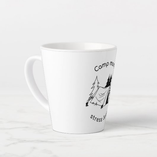 Tasse Latte Camp plus de stress moins (Angle gauche)