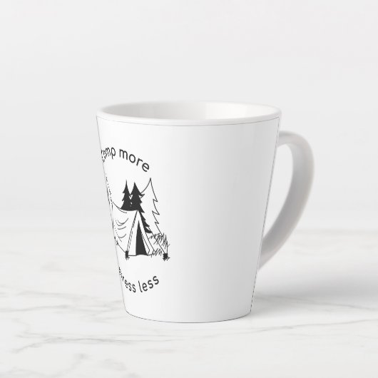 Tasse Latte Camp plus de stress moins (Angle droit)