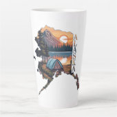 Tasse Latte Camping en Alaska (Devant)
