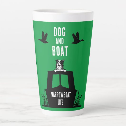 Tasse Latte Canalbateau Narrowboat Vie (Devant)