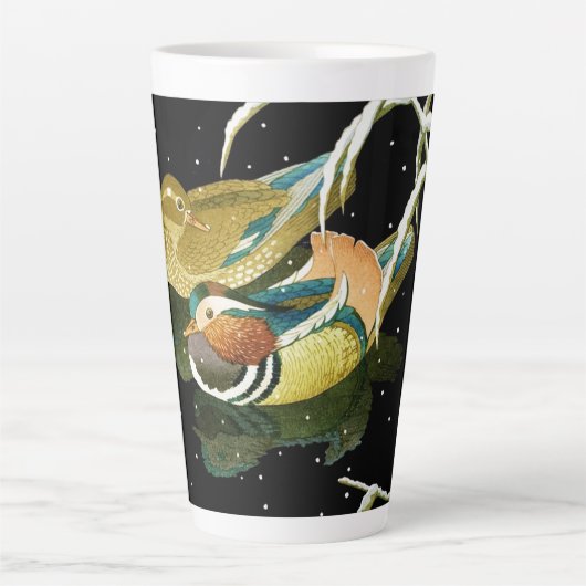 Tasse Latte canard de mandarine japonais Cool neige d'étang no (Devant)