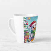 Tasse Latte Canard de Noël coloré mignon (Angle gauche)
