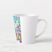 Tasse Latte Canard de Noël coloré mignon (Droite)