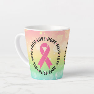 Tasse Latte Cancer du sein foi amour espoir