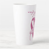Tasse Latte Cancer Pink Ribbon Feather Birds (Devant)