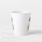 Tasse Latte Caneca para café latte linhas e flores (Devant)
