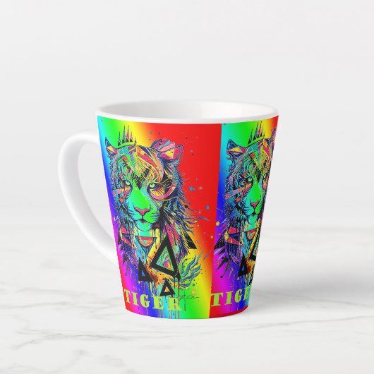 Tasse Latte Caneca para café latte/Tigres (Angle gauche)
