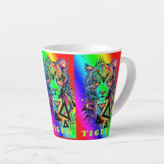 Tasse Latte Caneca para café latte/Tigres (Angle droit)