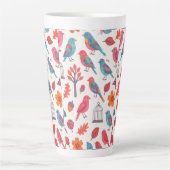 Tasse Latte Caneca Pássaros e Flores DESING (Devant)