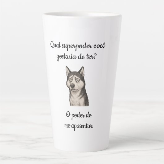 Tasse Latte Caneca Superpoder de aposentar (Devant)