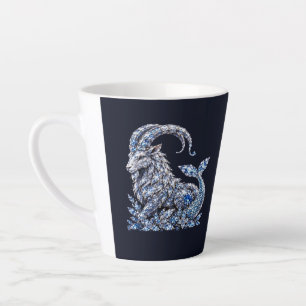 Tasse Latte Capricorne Cristal Argenté Zodiaque Luxe