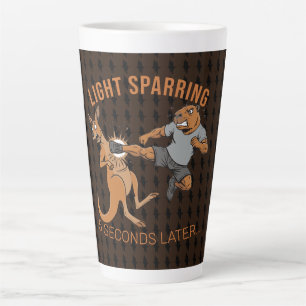 Tasse Latte Capybara drôle vs Kangourou léger sparring MMA Mem
