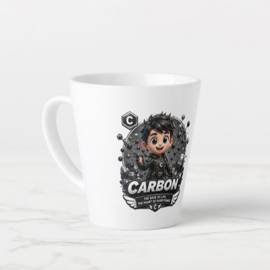 Tasse Latte Caractère carbone ATOMIVRA (Angle gauche)