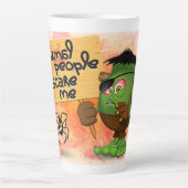 Tasse Latte Caractère Frankenstein de 'Normal People Scare Me' (Devant)