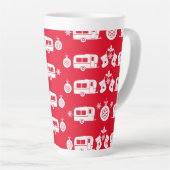 Tasse Latte Caravan Joyeux Camping de Noël (Angle droit)