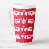 Tasse Latte Caravan Joyeux Camping de Noël (Angle gauche)