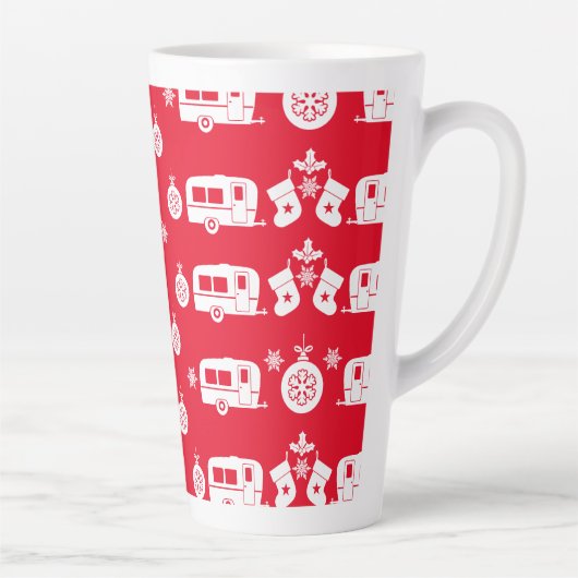 Tasse Latte Caravan Joyeux Camping de Noël (Droite)