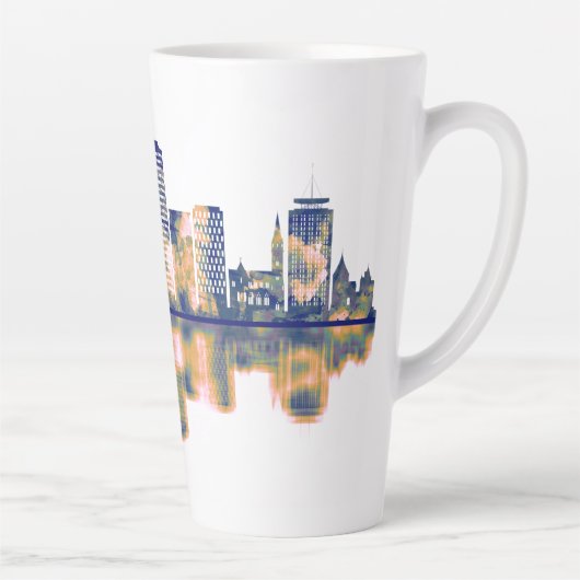 Tasse Latte Cardiff Skyline (Droite)