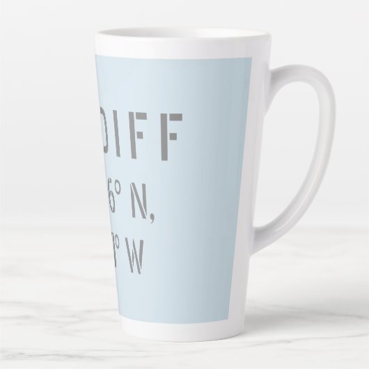 Tasse Latte Cardiff Wales Latitude & Longitude (Droite)