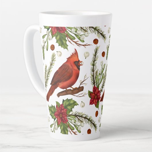 Tasse Latte Cardinal de Noël (Angle gauche)