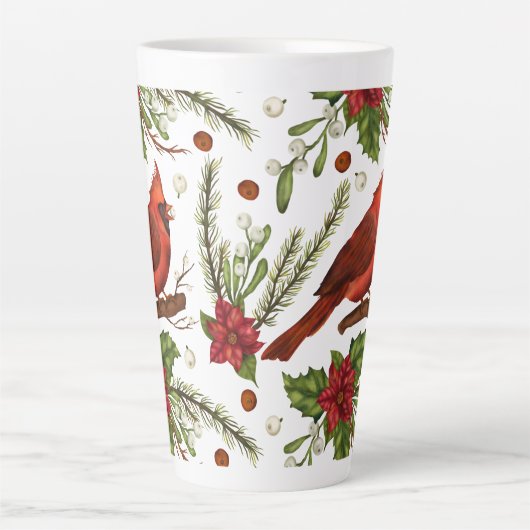 Tasse Latte Cardinal de Noël (Devant)