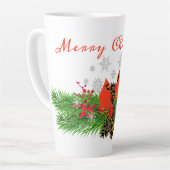 Tasse Latte Cardinal de Noël et latte de verdure (Angle gauche)