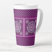 Tasse Latte Cardinal rouge Rosace (Angle droit)