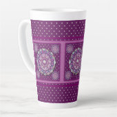 Tasse Latte Cardinal rouge Rosace (Angle gauche)