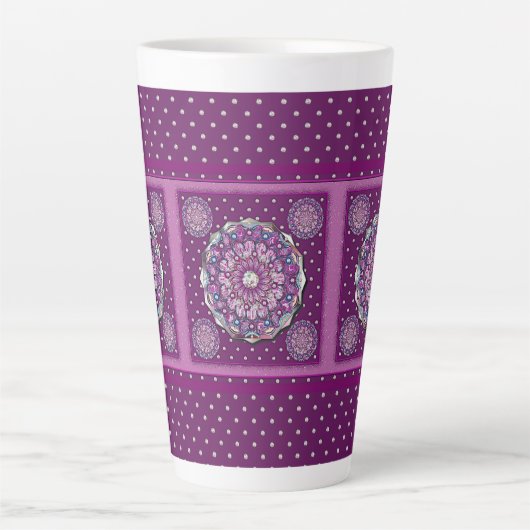 Tasse Latte Cardinal rouge Rosace (Devant)