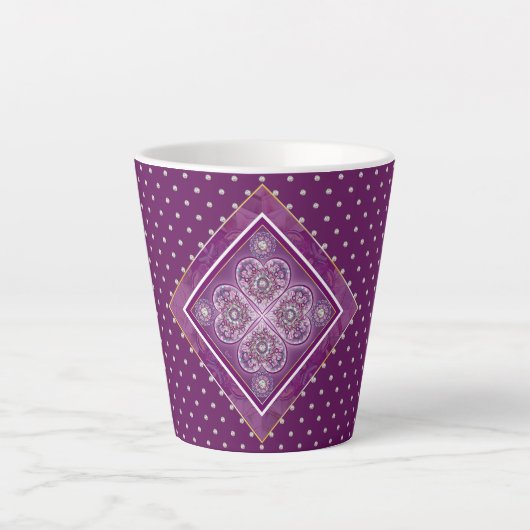Tasse Latte Cardinal rouge Rosace (Devant)