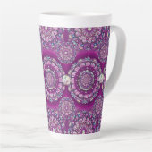Tasse Latte Cardinal rouge Rosace (Angle droit)