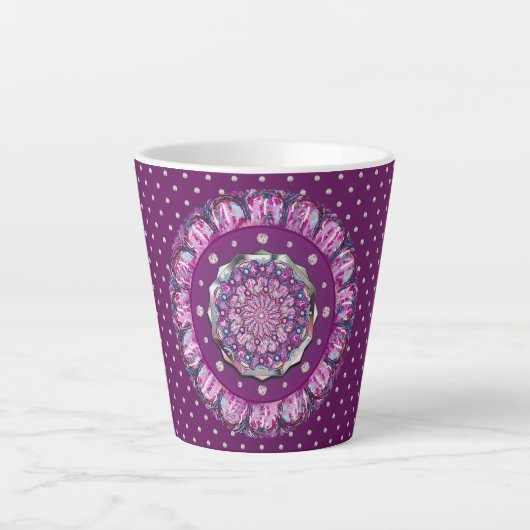 Tasse Latte Cardinal rouge Rosace (Devant)