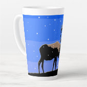 Tasse Latte Caribou en hiver - Art original de la faune (Angle gauche)