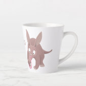 Tasse Latte Caricature amusante de Aardvark (Droite)