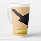 Tasse Latte Caricature Blackbird Manger Une Crème De Glace (Angle gauche)