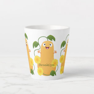 Tasse Latte Caricature citrouille gourde en beuret joyeux
