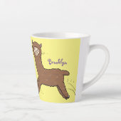 Tasse Latte Caricature d'alpaga brun joli (Droite)
