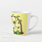 Tasse Latte Caricature de bande de gibbon joyeux (Droite)