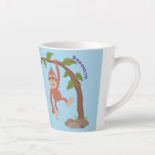 Tasse Latte Caricature de bébé orangoutan joyeux (Droite)