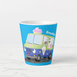 Tasse Latte Caricature de camion de glace joli