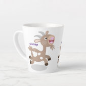 Tasse Latte Caricature de chèvre billy joyeux (Angle gauche)