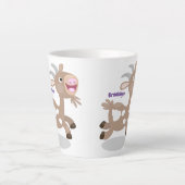Tasse Latte Caricature de chèvre billy joyeux (Devant)